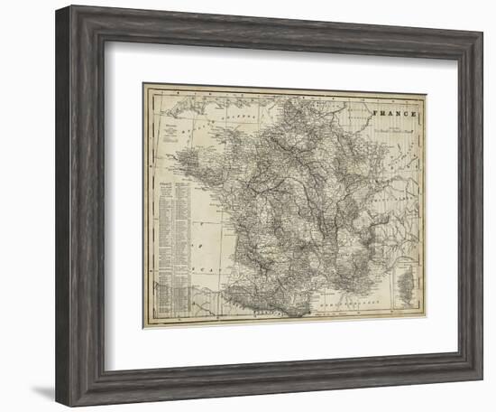 Antique Map of France-Vision Studio-Framed Art Print