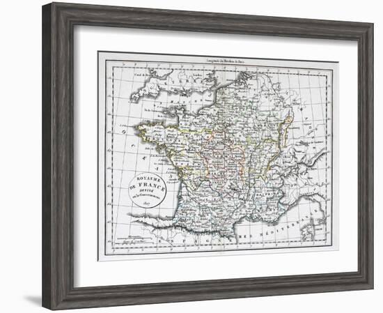 Antique Map Of France-Tektite-Framed Art Print