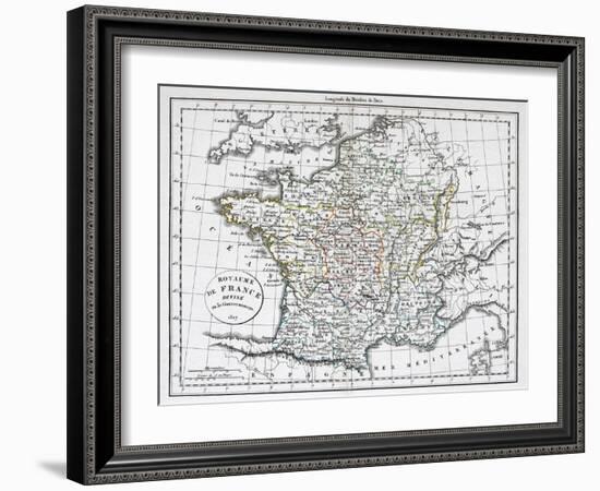 Antique Map Of France-Tektite-Framed Art Print