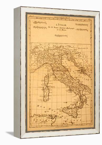 Antique Map Of Italy-Tektite-Framed Stretched Canvas