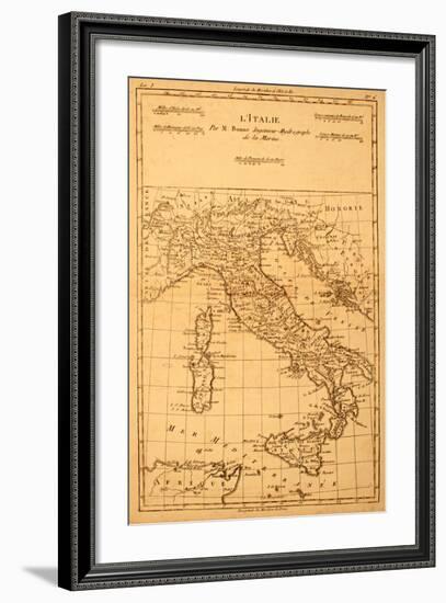 Antique Map Of Italy-Tektite-Framed Art Print