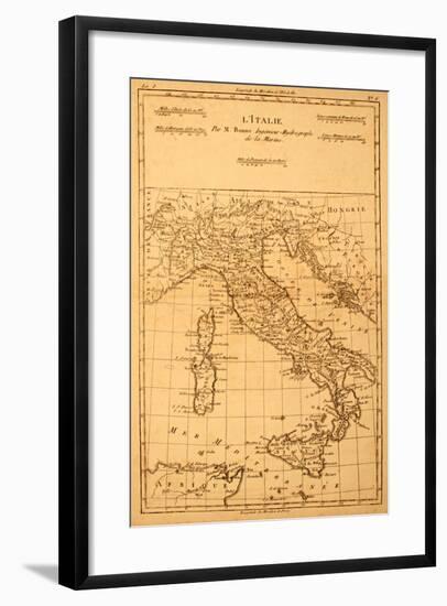 Antique Map Of Italy-Tektite-Framed Art Print