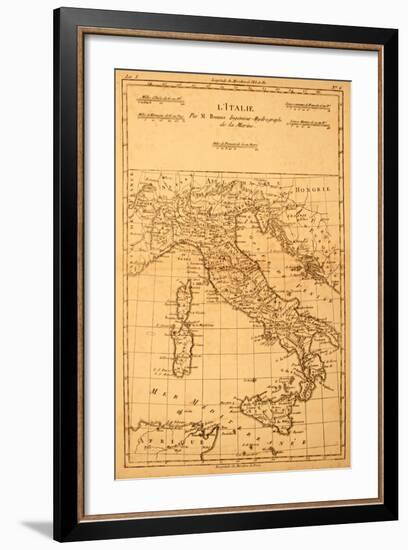 Antique Map Of Italy-Tektite-Framed Art Print