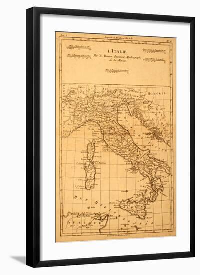 Antique Map Of Italy-Tektite-Framed Art Print