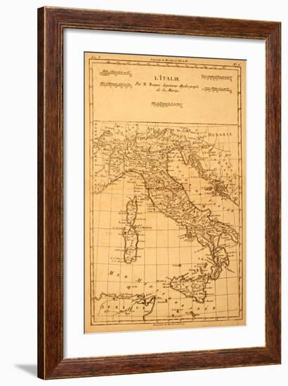 Antique Map Of Italy-Tektite-Framed Art Print