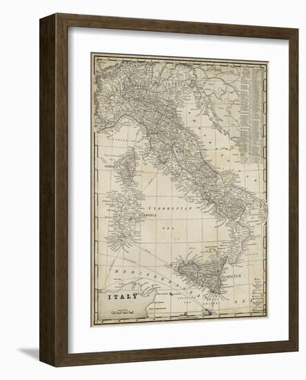 Antique Map of Italy-Vision Studio-Framed Art Print