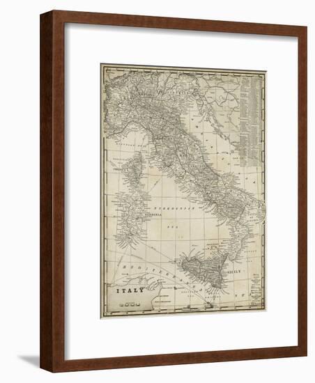 Antique Map of Italy-Vision Studio-Framed Art Print