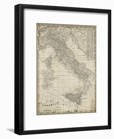 Antique Map of Italy-Vision Studio-Framed Art Print