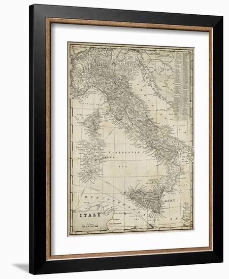 Antique Map of Italy-Vision Studio-Framed Art Print