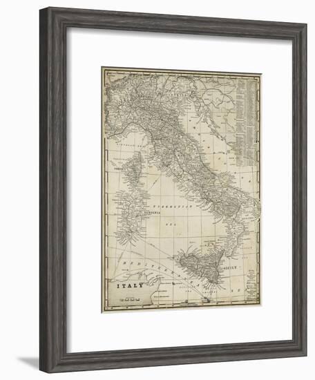 Antique Map of Italy-Vision Studio-Framed Art Print