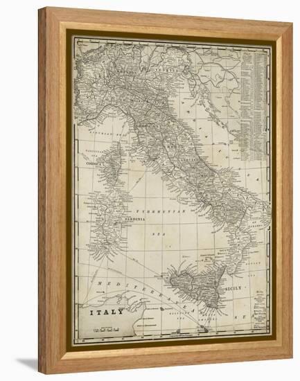 Antique Map of Italy-Vision Studio-Framed Stretched Canvas