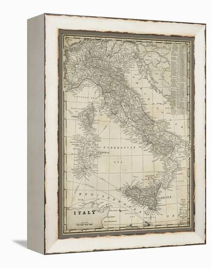 Antique Map of Italy-Vision Studio-Framed Stretched Canvas