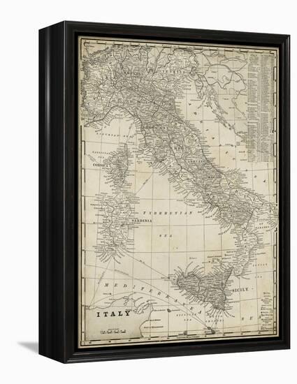 Antique Map of Italy-Vision Studio-Framed Stretched Canvas