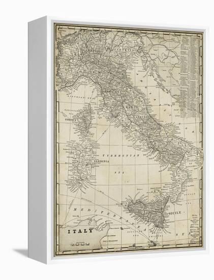 Antique Map of Italy-Vision Studio-Framed Stretched Canvas