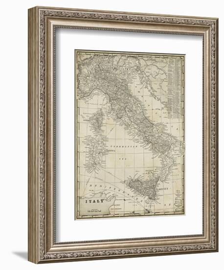 Antique Map of Italy-Vision Studio-Framed Art Print