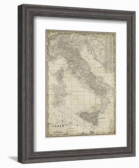 Antique Map of Italy-Vision Studio-Framed Art Print