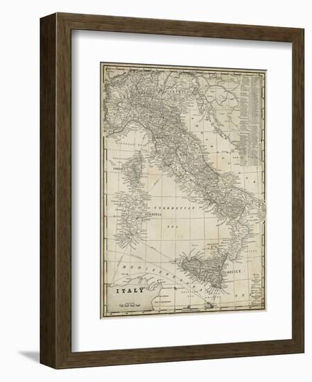 Antique Map of Italy-Vision Studio-Framed Art Print