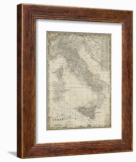 Antique Map of Italy-Vision Studio-Framed Art Print