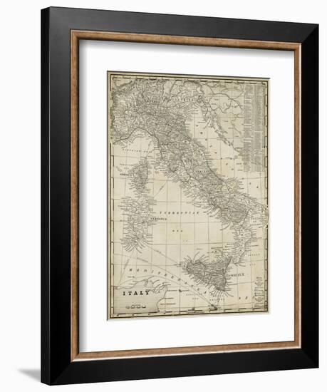 Antique Map of Italy-Vision Studio-Framed Art Print