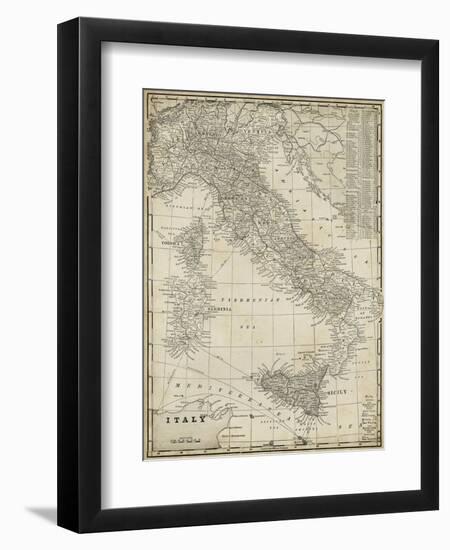 Antique Map of Italy-Vision Studio-Framed Art Print