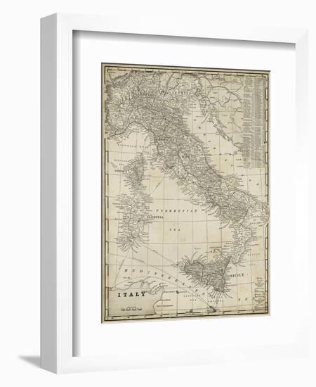 Antique Map of Italy-Vision Studio-Framed Art Print