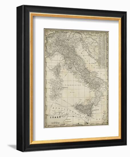 Antique Map of Italy-Vision Studio-Framed Art Print