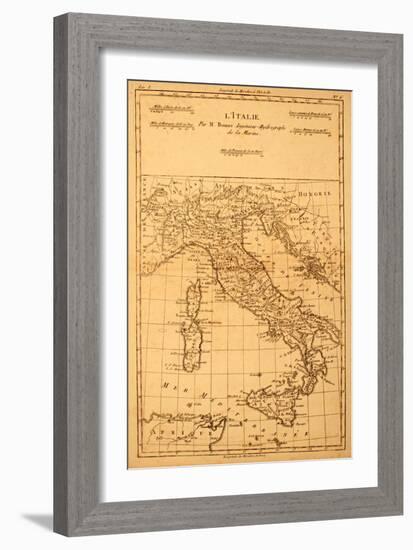 Antique Map Of Italy-Tektite-Framed Art Print