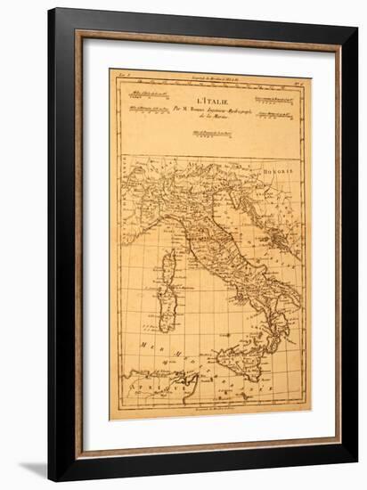 Antique Map Of Italy-Tektite-Framed Art Print