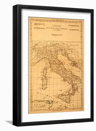 Antique Map Of Italy-Tektite-Framed Art Print