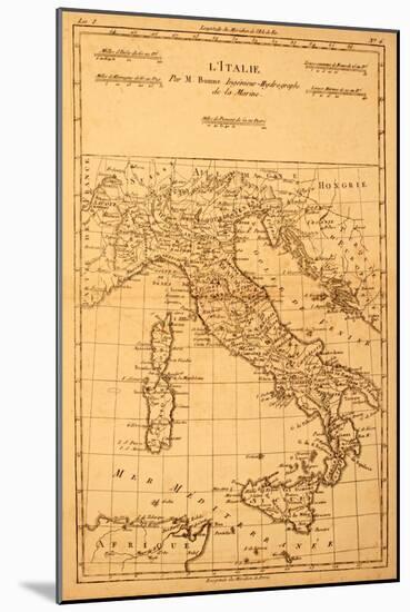 Antique Map Of Italy-Tektite-Mounted Art Print