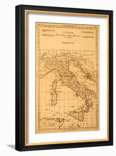Antique Map Of Italy-Tektite-Framed Art Print