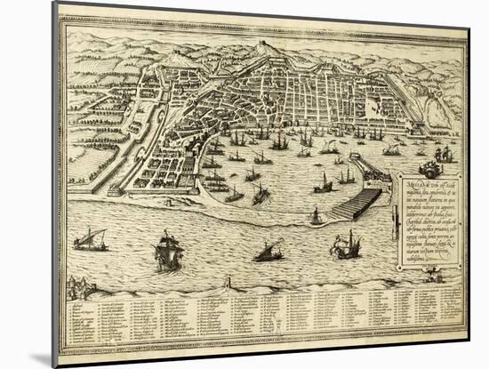 Antique Map Of Messina The Town Of Sicily Separated From Italy By The Strait Of The Same Name-marzolino-Mounted Art Print