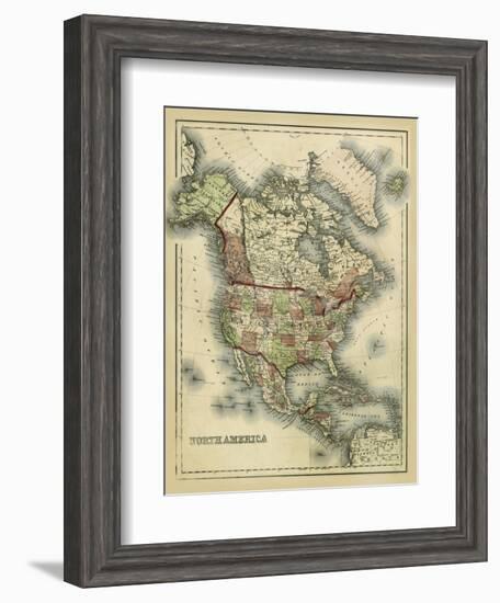 Antique Map of North America-Alvin Johnson-Framed Art Print