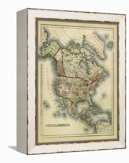 Antique Map of North America-Alvin Johnson-Framed Stretched Canvas