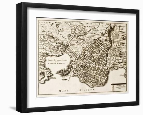 Antique Map Of Syracuse, Sicily-marzolino-Framed Art Print