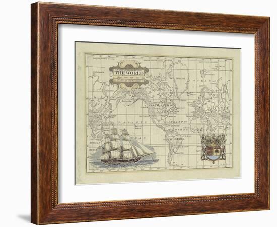 Antique Map of the World-Vision Studio-Framed Art Print