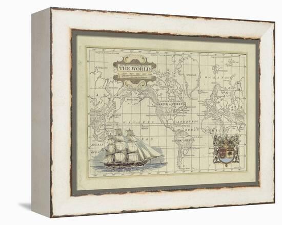 Antique Map of the World-Vision Studio-Framed Stretched Canvas