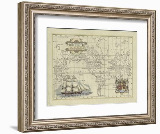 Antique Map of the World-Vision Studio-Framed Art Print