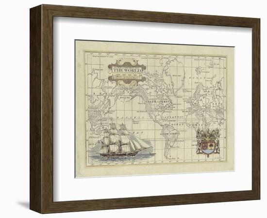 Antique Map of the World-Vision Studio-Framed Art Print