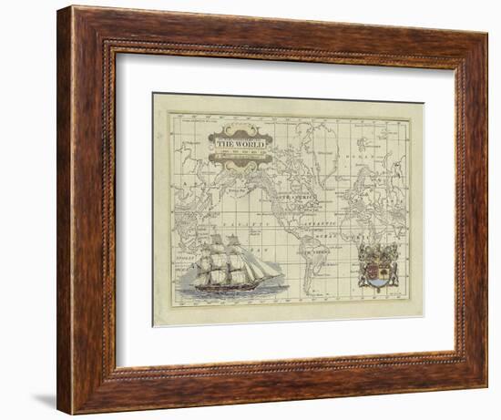 Antique Map of the World-Vision Studio-Framed Art Print