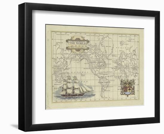 Antique Map of the World-Vision Studio-Framed Art Print