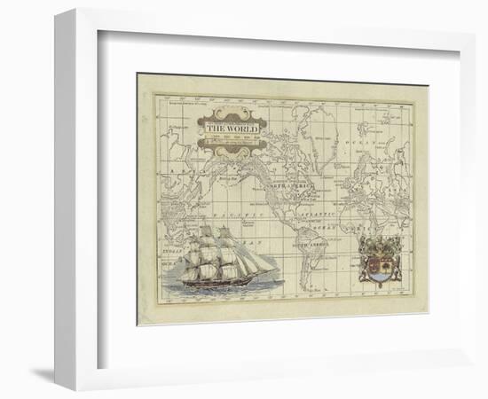 Antique Map of the World-Vision Studio-Framed Art Print