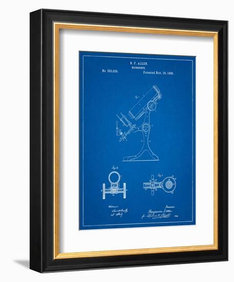 Antique Microscope Patent-Cole Borders-Framed Art Print