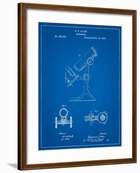 Antique Microscope Patent-Cole Borders-Framed Art Print