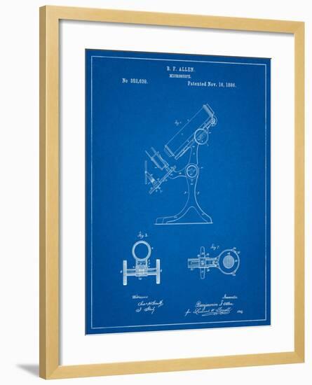 Antique Microscope Patent-Cole Borders-Framed Art Print