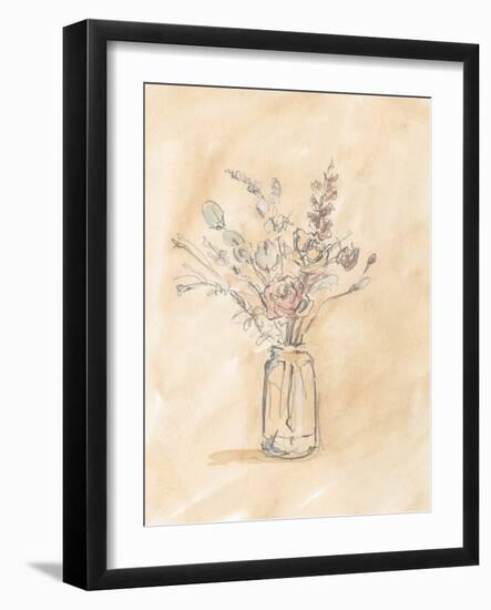 Antique Pastel Floral II-Ethan Harper-Framed Art Print