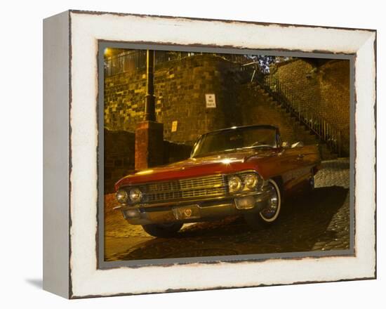 Antique Red Cadillac Parked in the Historic District, Savannah, Georgia, USA-Joanne Wells-Framed Premier Image Canvas