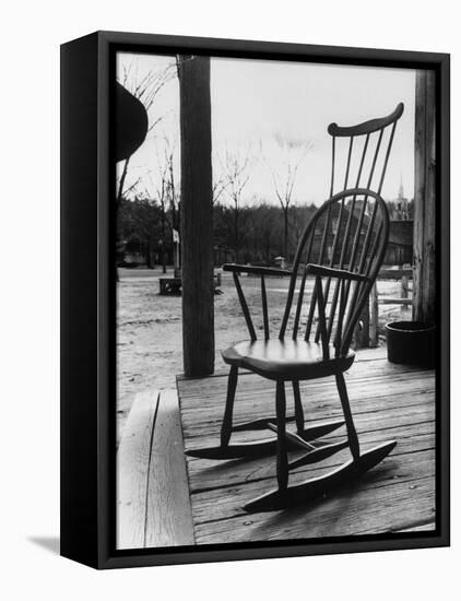 Antique Rocking Chair Displayed at Old Sturbridge Village-null-Framed Premier Image Canvas