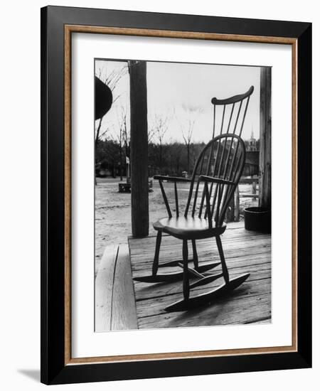 Antique Rocking Chair Displayed at Old Sturbridge Village-null-Framed Photographic Print