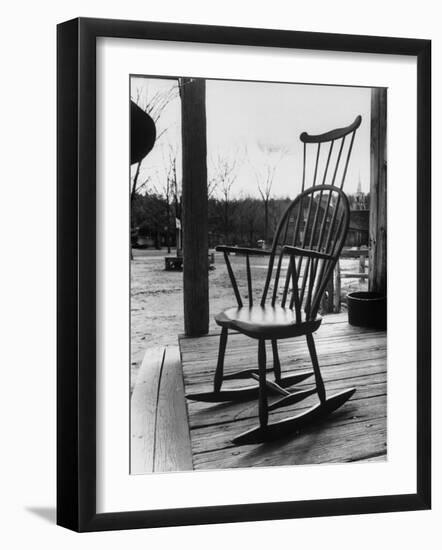 Antique Rocking Chair Displayed at Old Sturbridge Village-null-Framed Photographic Print